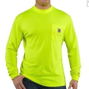 NWT Carhartt relaxed loose fit force men’s long sleeve T-shirt Lime size 3XL